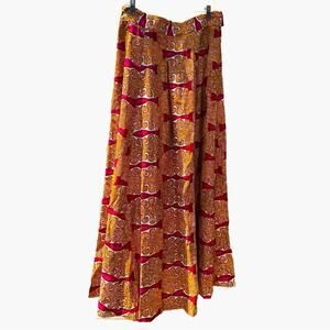 Francis + Benedict Boho Tribal Maxi Skirt EUC Gold, Garnet, White, Fuchsia